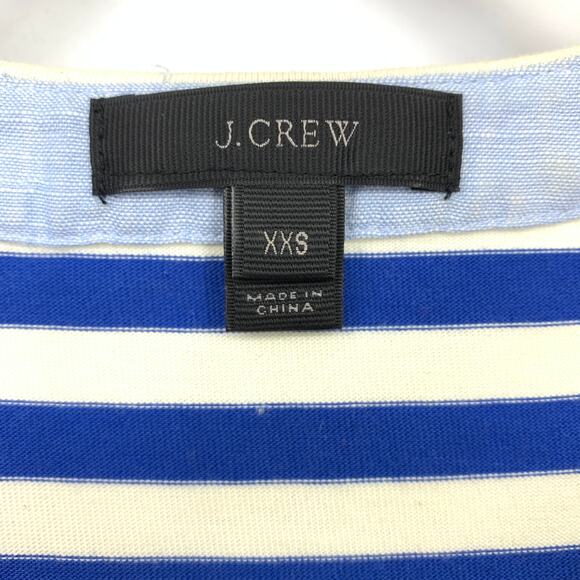 J. Crew Dress Womens XXS Maxi Lace Up Sammie Striped Baltic Nautical Cotton Blue - Picture 4 of 5